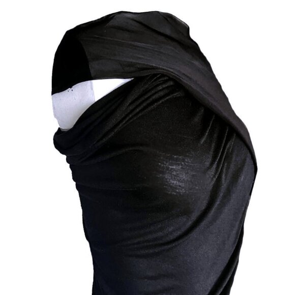 RICK OWENS Vintage 2012 One-Shoulder Strapless Top Silk & Lamb Leather - Picture 6 of 14